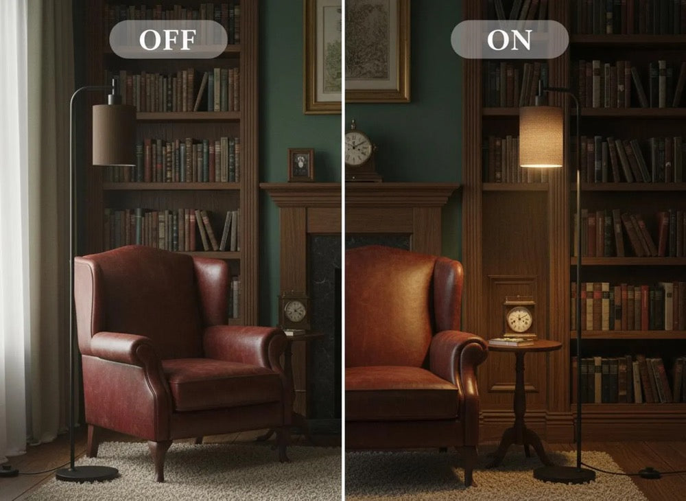 Dimmable Floor Lamp with Remote, Modern Linen Shade Standing Lamp with 3 Color Temperatures