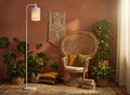 Dimmable Floor Lamp with Remote, Modern Linen Shade Standing Lamp with 3 Color Temperatures