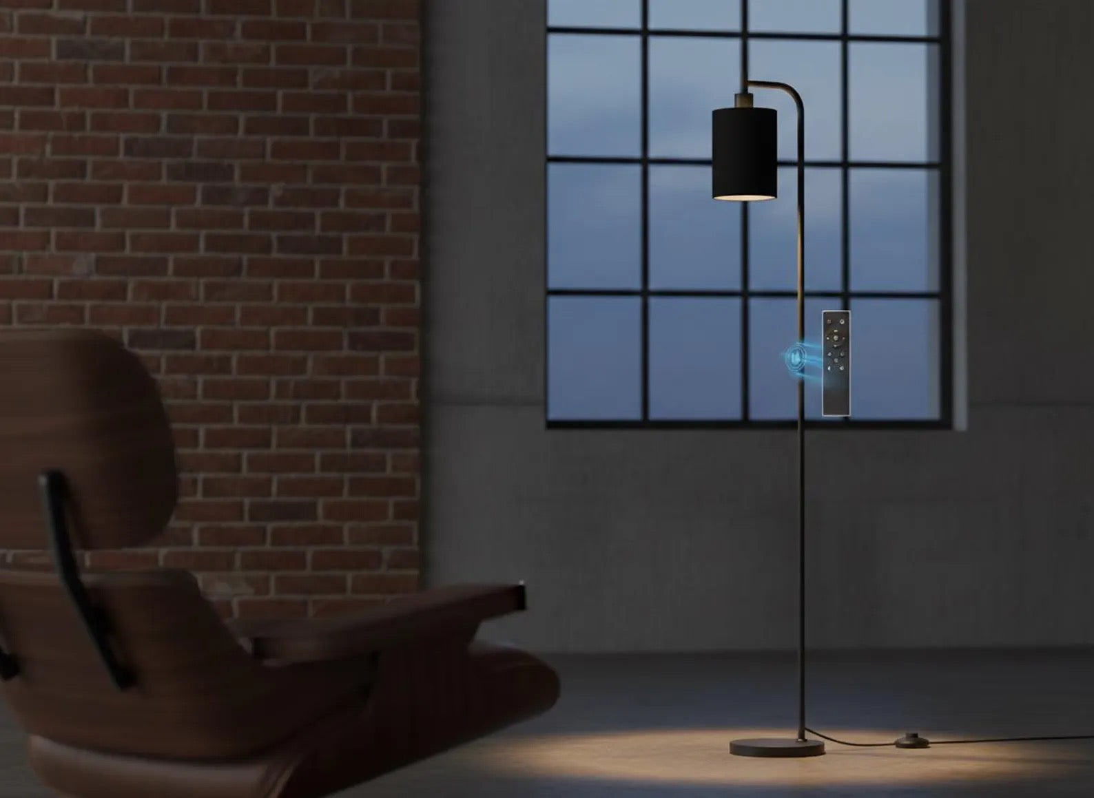 Dimmable Floor Lamp with Remote, Modern Linen Shade Standing Lamp with 3 Color Temperatures
